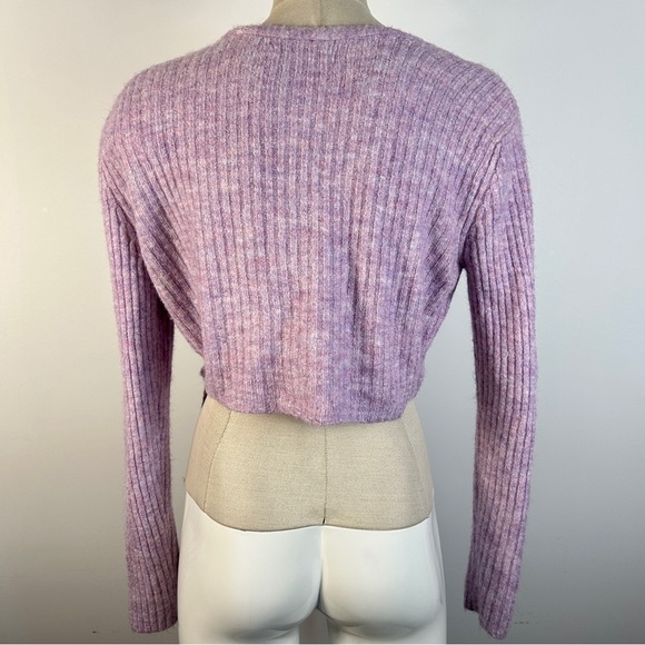 Urban Outfitters Y2K Lavender Knit Wrap Sweater L - Picture 2 of 10